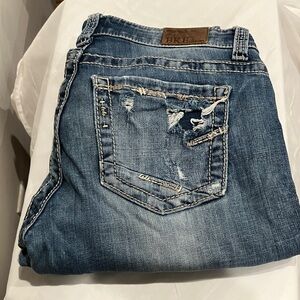 BKE Women's Blue Distressed Jeans